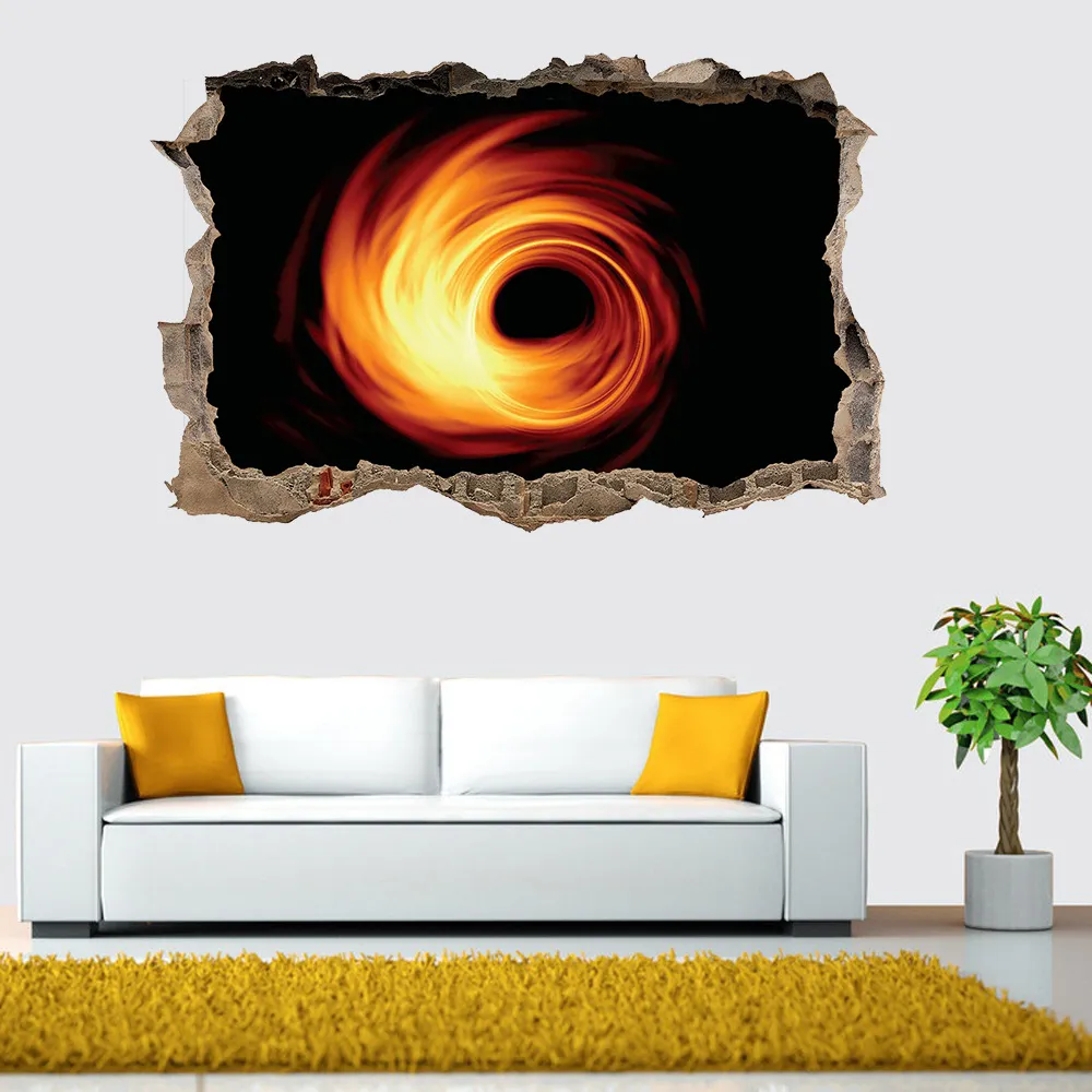 Universum svart hål vägg klistermärke hem dekoration 3d vägg klistermärke starry black hole vortex serie hem dekoration flyttbar vt0043