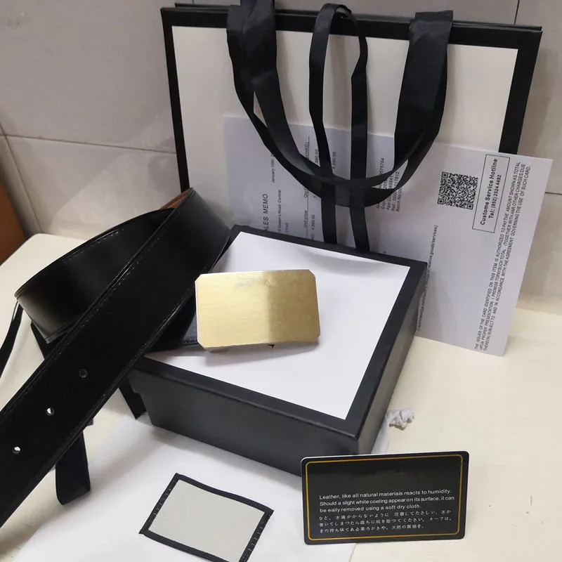 2019 bästsäljande högkvalitativa läderbälte män och kvinnor guldspänne silver spänne svart bälten gratis leverans med låda