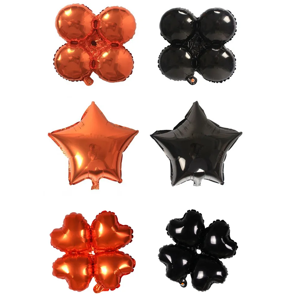 Ballons en aluminium pour Halloween, 18 pouces, trèfle à quatre feuilles, cœur, étoile, décorations d'halloween, ballon à hélium, fournitures de fête