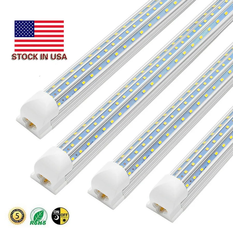 20pcs 4ft 5ft 6ft 8ft LED Tube Light V Shape LED integrati Tubi 4 5 6 8 ft Cooler Door Freezer Illuminazione a LED