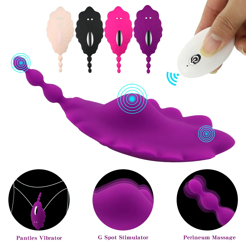 Stimolazione del clitoride con telecomando senza fili Indossabile Panty Vibratore Adorime Ricaricabile Vagina Clitoride Giocattoli del sesso anale per le donne C19022301