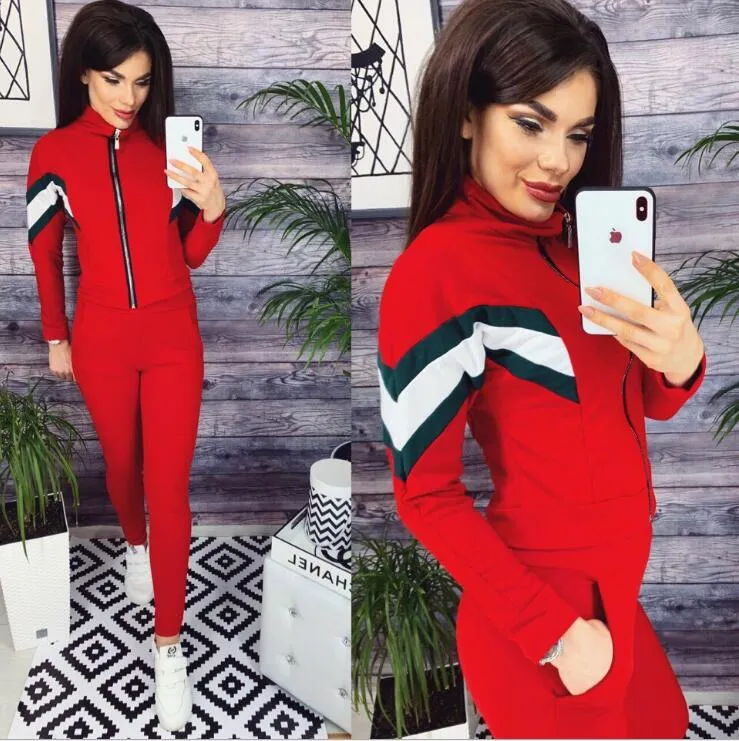 Women Clothing Clothes Women Designer Tracksuit Long Sleeve Pants 2 Piece Set Tights Leggings Sportswear Gym Suits 80248