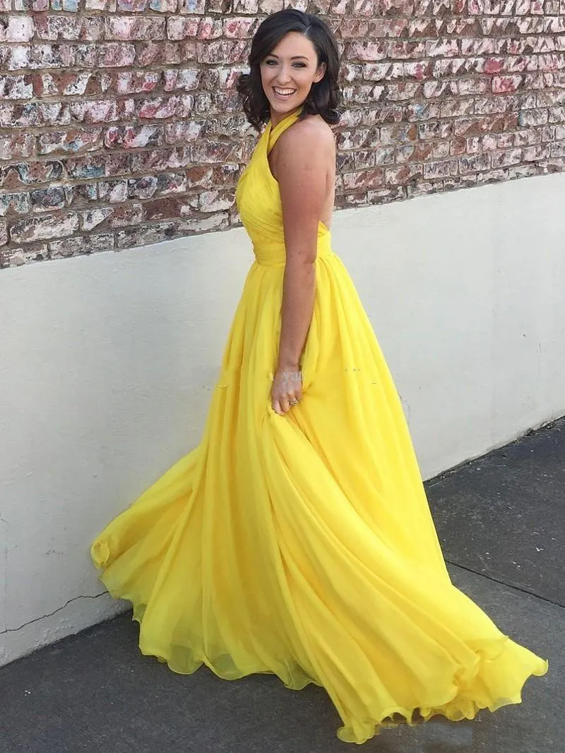 yellow chiffon dress