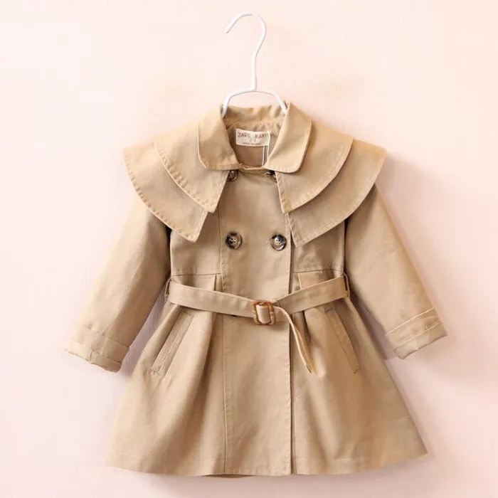 Alta Qualidade Crianças Windbreaker Mulheres Casaco Casaco Menina Jaqueta 2022 Primavera Nova Lapela Europeia Dupla Meninas Breasted Kids Moda Moda Outerwear