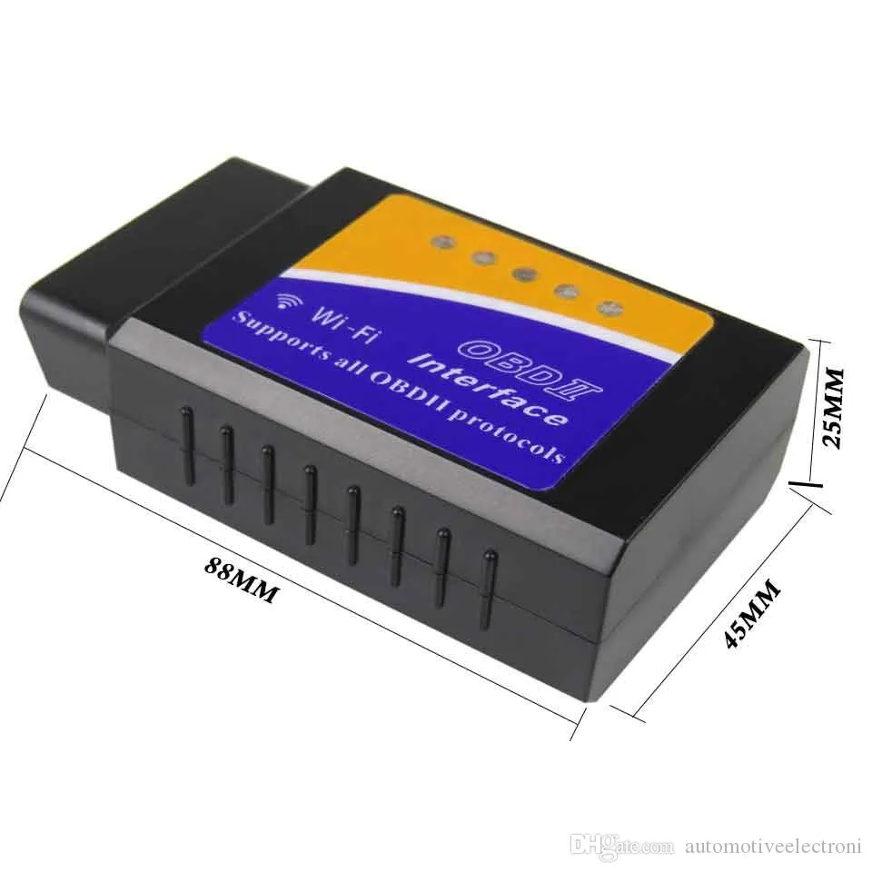 ELM327 Black 12V Car OBD2 WIFI CAN BUS Diagnostic Scanner Tool