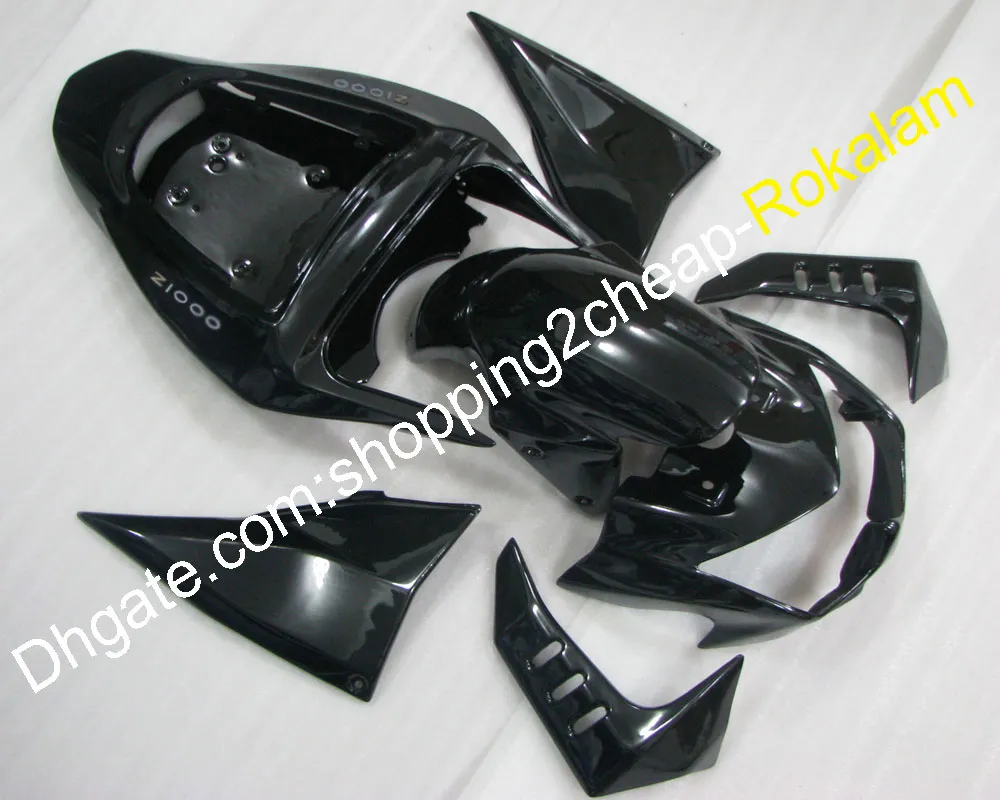 Owiewki motocyklowe pasujące do Kawasaki Z1000 03 04 05 06 Z 1000 2003 2004 2005 2006 czarny zestaw na rynku wtórnym motocykl Fairing (forma wtryskowa)