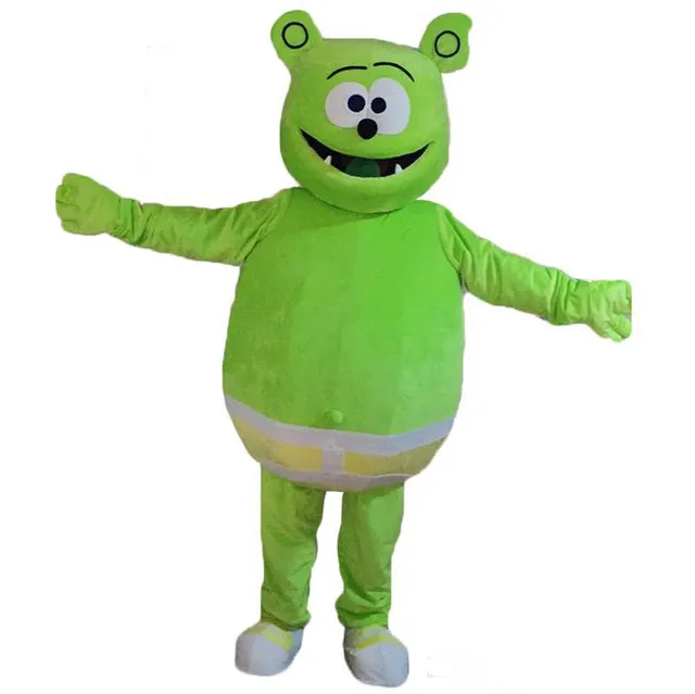 Professional custom Lovely Gummy Bear Mascot Costume Cartoon green bear Character Clothes Christmas Halloween Party Fancy Dress306S