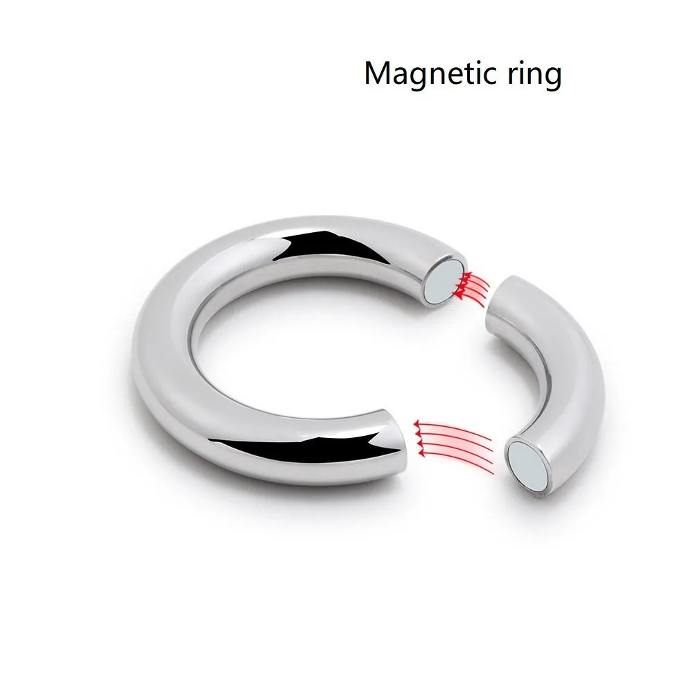 AA Designer Seksspeeltjes Unisex 5 maten voor kiezen Zware mannelijke magnetische bal Scrotum brancard metalen penis cockring Vertraging ejaculatie BDSM seksspeeltje mannen Cockringen