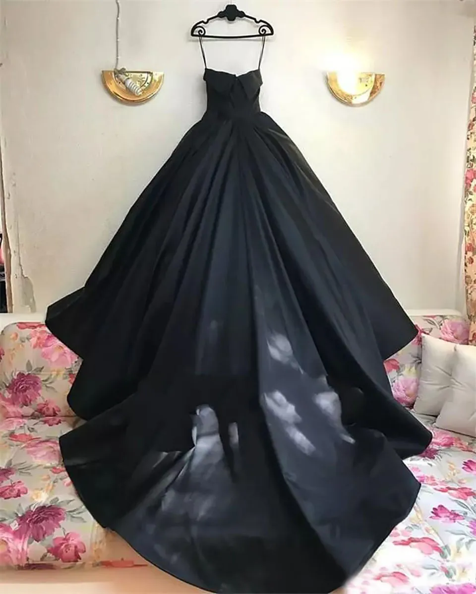 볼 가운 고딕 웨딩 드레스 플러스 사이즈 연인 얇은 명주 그물 아랍어 두바이 국가 신부 가운 블랙 웨딩 드레스 Vestido de Novia Wed Dress