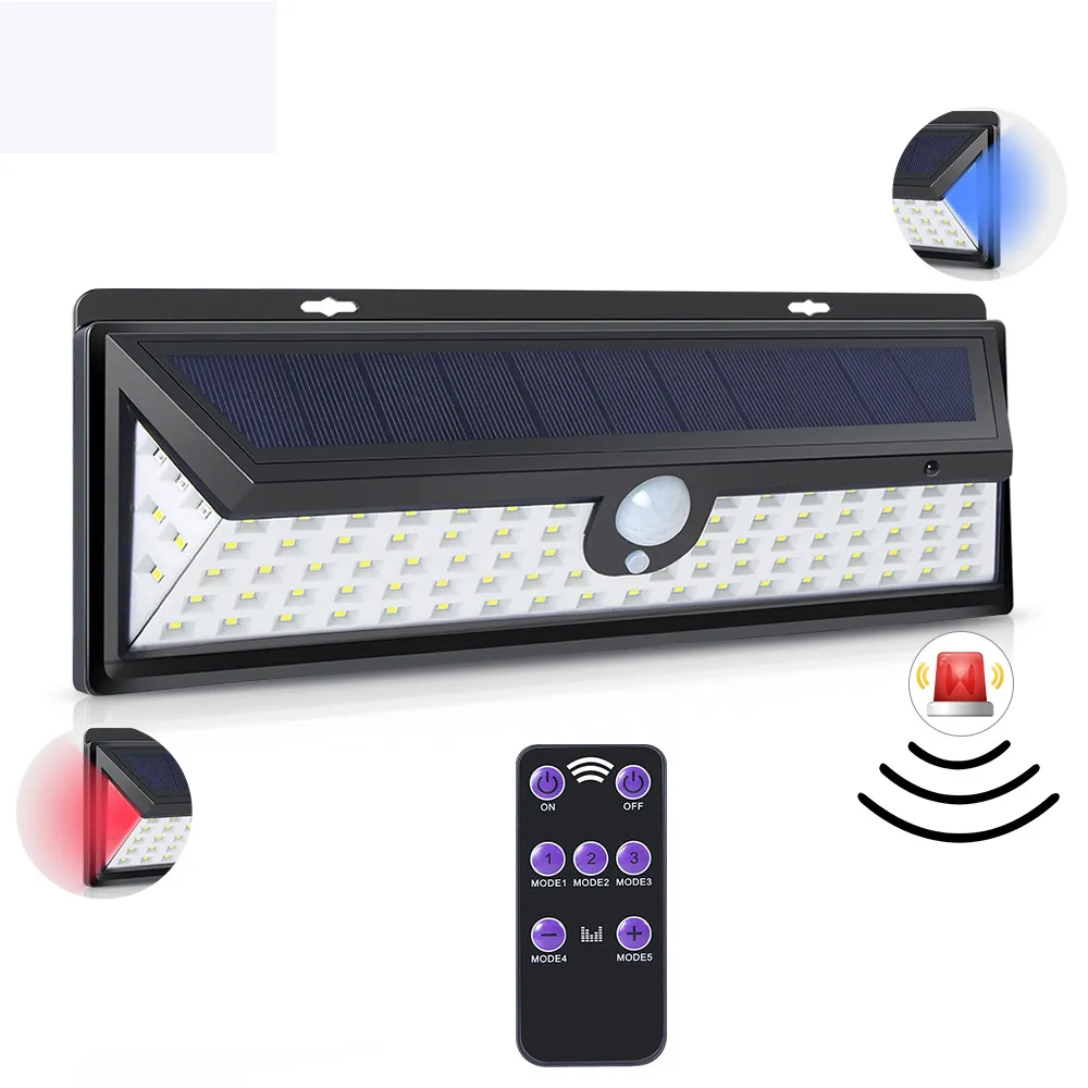 Waterproof Solar Solar Pir Wall Light With PIR Motion Sensor And 92 LED ...