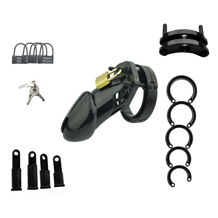 CB6000S/CB 6000 Rooster Cage Male Device with 5 Size Ring Penis Lock Male Belt Adult Game Sex Toys5056591