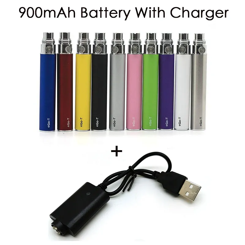 E cigarro ego-t bateria 900mAh Vape Pen 510 Thread 10 Cores Fit 510 Atomizadores Vaporizador Ego T W / Out Chargers USB