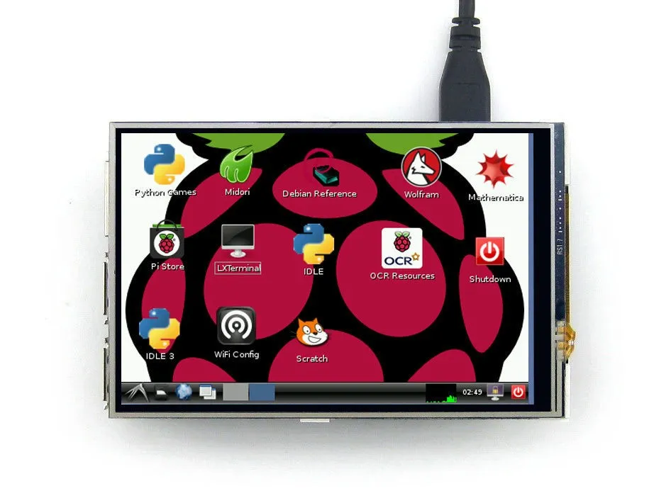 Freeshipping 4.0 "بوصة التوت pi 2 b + lcd لمس الشاشة وحدة 320x480 tft مقاوم لمس شاشة عرض مجلس PI2 b +