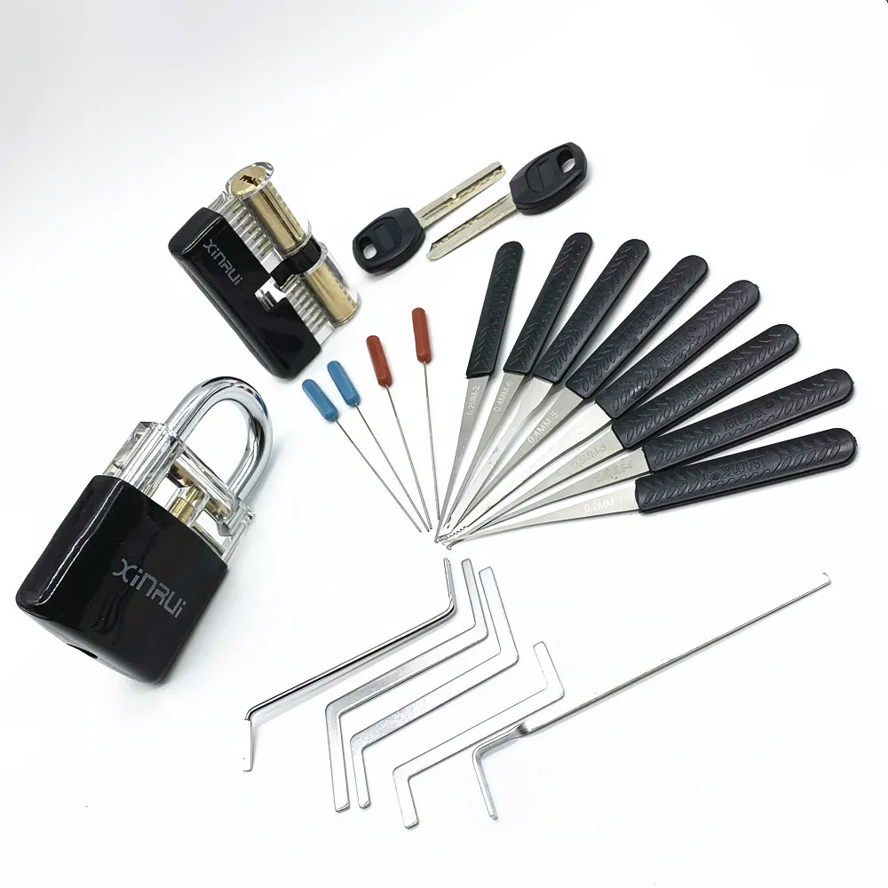 Herramienta de cerrajería, juego de ganzúas, Extractor de llaves rotas con  cerraduras transparentes para entrenamiento profesional de cerrajería y