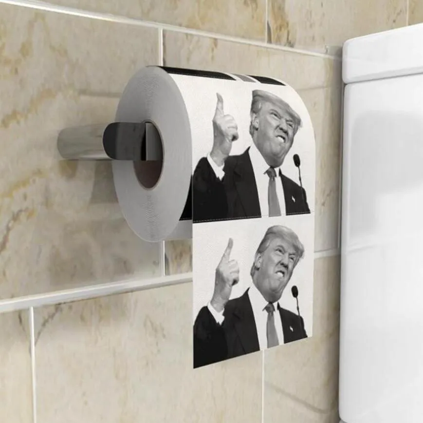 Trump papier toaletowy żart zabawa papierowa tkanka kreatywny łazienka śmieszne papier toaletowy prezydent Donald Trump dokumenty OOA7905