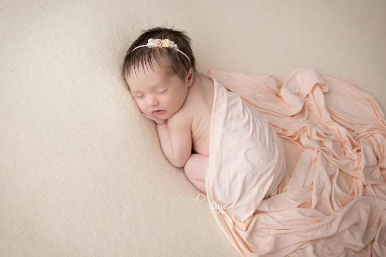 Avvolgimento elastico per la fotografia del bambino neonato scattare foto stuoie di stoffa tinta unita puri asciugamani 150 * 45 cm