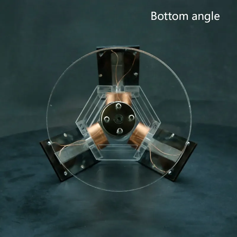 Freeshipping Magnetic Levitation Solar Motor Three-sidig Vertikal Borstlös Motor DIY Undervisning Modell / Vetenskapligt Experiment