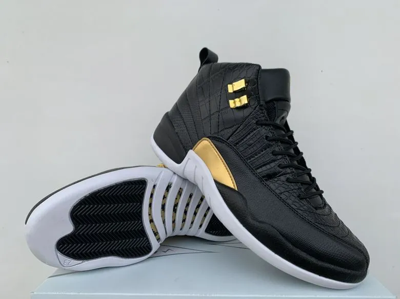 WMNS 12s Midnight Black Mens basketball Sneakers shoes BLACK METALLIC GOLD WHITE 12 Outdoor athletic Trainers size 40 47