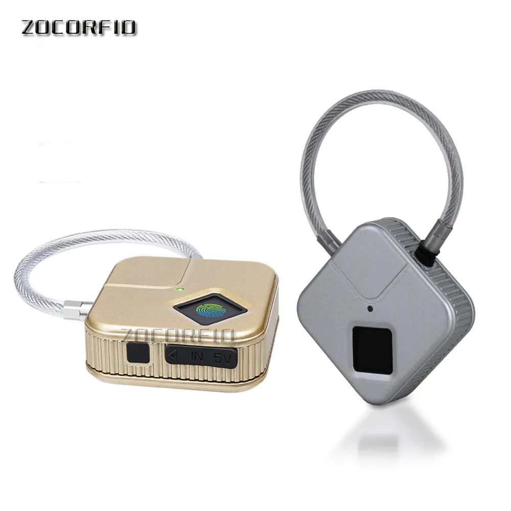 Fingerprint Padlock Smart Security Door Lock Waterproof Keyless Unlock smart fingerprint lock & USB cable dustproof r29