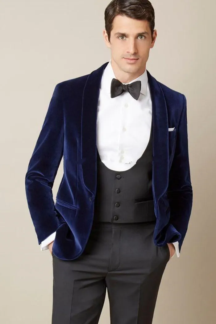 Novo Noivo Smoking Padrinhos Groomsmen Um Botão Xale Lapela Melhor Homem Terno de Casamento dos homens Blazer Ternos Custom Made (Jacket + Pants + colete + Gravata) 1383