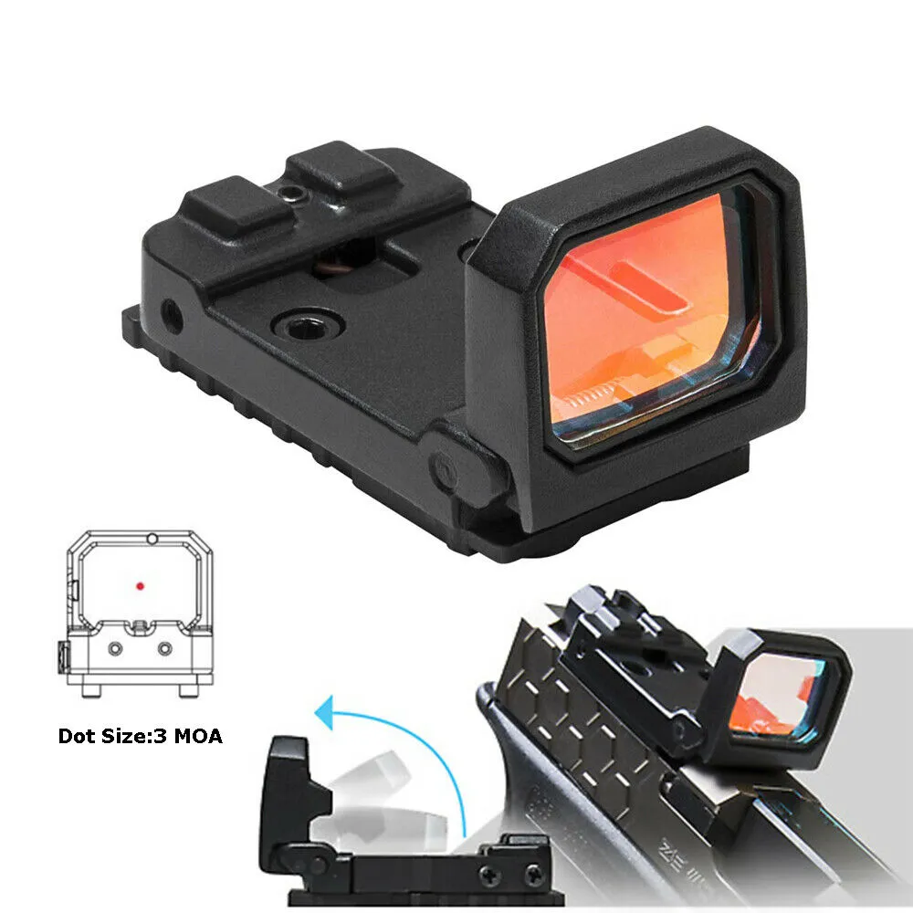 Vism Flip Reflex Red Dot Pistol Sight RMR Mini dobrável Mira holográfica para airsoft