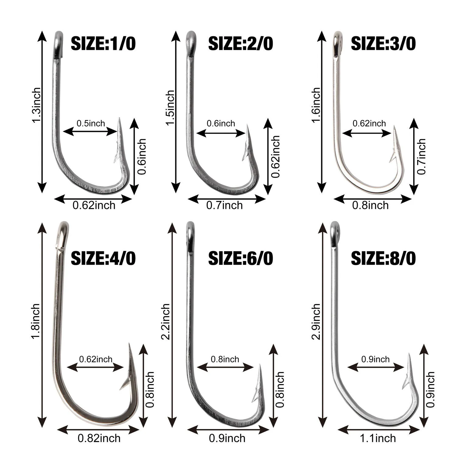 Stainless Steel Saltwater Fishing Hooks Kit Long Shank 1/0 5/0 Tackle  Supplier For Hooks, Lures & Gears. From Enjoyoutdoors, $9.86