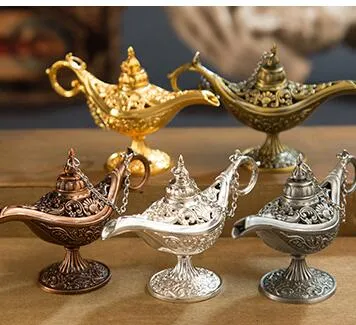 Outras artes e artesanato Classic Rare Hollow Legenda Magia Lâmpadas Incenso Queimadores Retro Desejando Oil Lamp Decor Presente