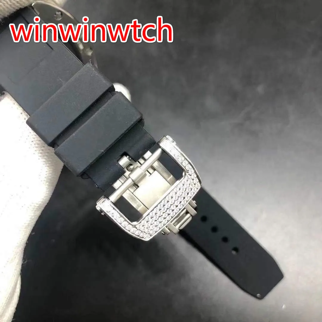 NEW fashion 51-02 Diamonds men's watch stainless steel wristwatch waterproof silver diamond case 38 45mm automatic movement w2681