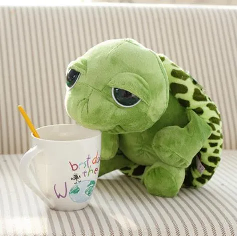 atacado New 20cm bichos de pelúcia Super Green Big Eyes Stuffed Tortoise Turtle animal Plush Toy Presente Bebê