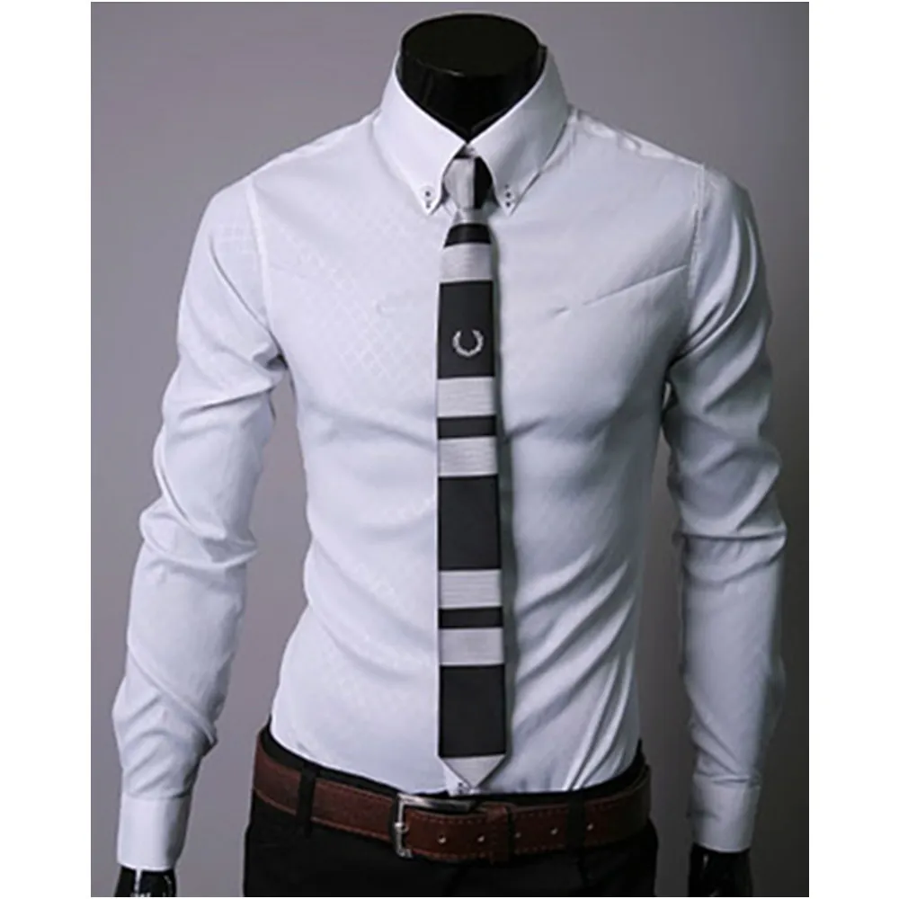 Korean Style Slim Fit Business Formal Shirts For Men With Turn Down Collar For Men High Quality Formal Top For Office Wear In 2019 From Amoyoutfit 17.84 DHgate.Com