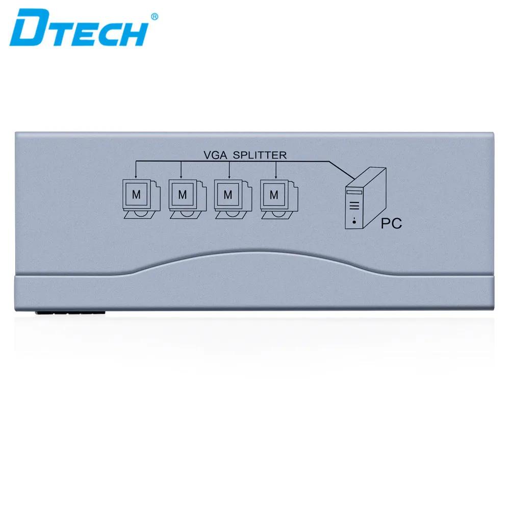 ponto quente cabo de transmissão de alta velocidade e 500MHZ jogo HD 4 porta VGA vídeo Splitter 1 entrada 4 saída do divisor de vídeo e áudio