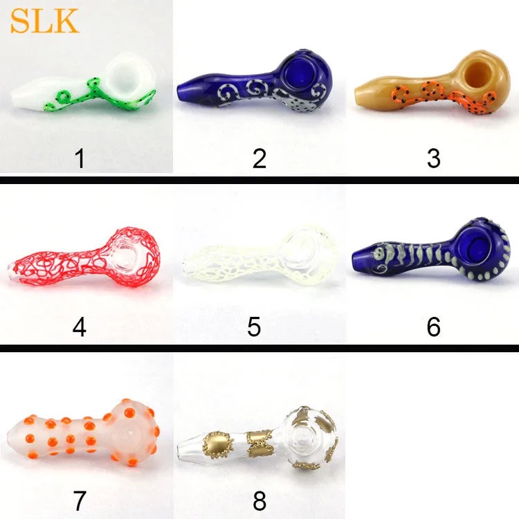 Glow in The Dark Pyrex Glass Oil Burner Pipe Tobacco hand pipe Bubbler New Design Heady Beaker Bong Water Pipes Dab Rigs