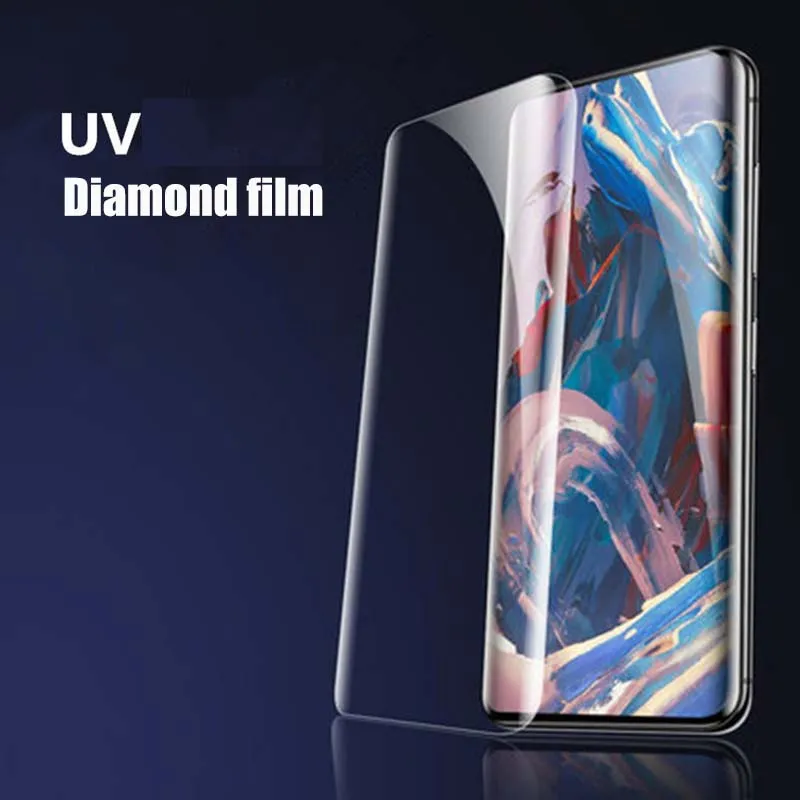 OnePlus 1+ 7 pro 3D-gebogen UV HD gehard glas Beschermende filmschermbescherming voor één plus 7T Pro Mobile