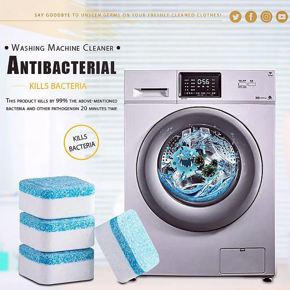 Nowa pralka głębokie antybakteryjne czyszczenie Usunąć zapachu musującego podkładka tabletki do czyszczenia czyszczenia czyszczenia detergentu pralka