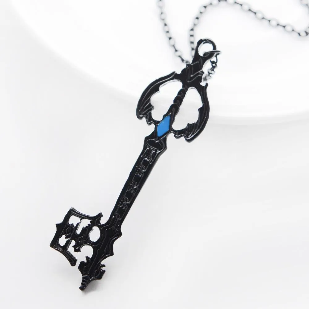 Game Kingdom Hearts Sora Key Keyblade Necklaces Pendants Crown Star Key  Blue Crystal Choker Necklace Women Men Fashion Jewelry - AliExpress