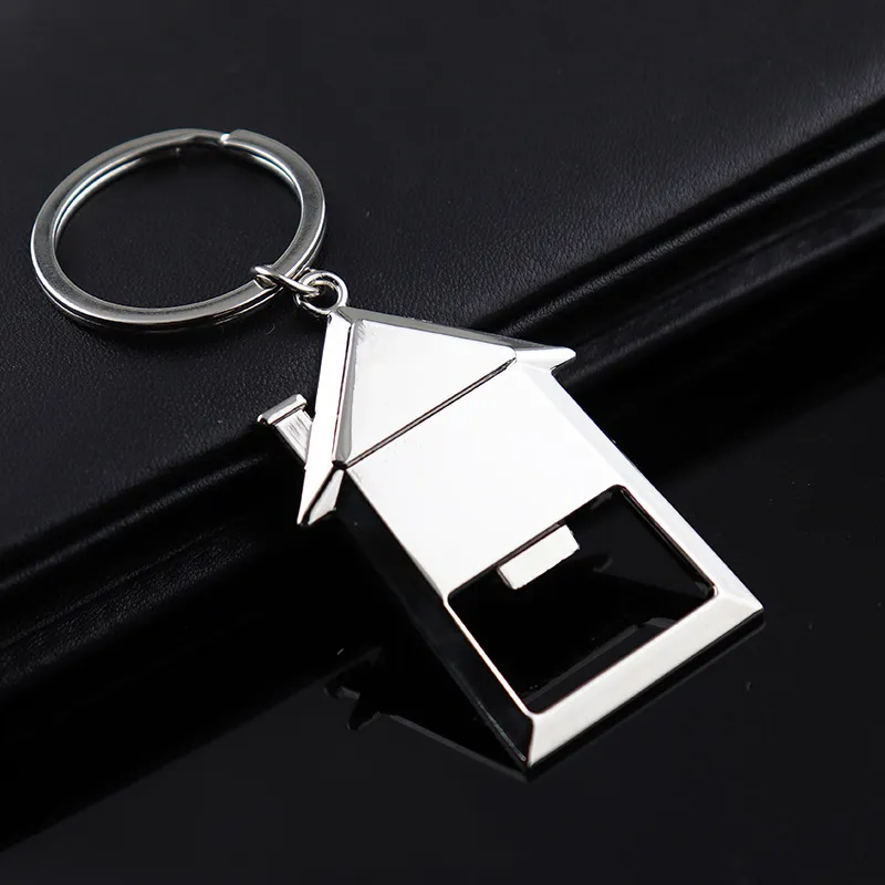 House Shaped Bottle Opener Keychain Personalized Wedding Gifts Souvenirs Birthday Christmas Gifts for Guests Wholesale