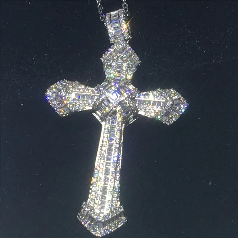 925 Sterling Silver Cross Pendant With 5A Zircon CZ Luxury Wedding Necklace Designs For Women And Men From Simplefashion2016 18.1 DHgate.Com