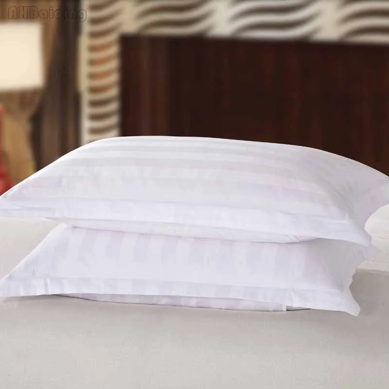 Pure White Hotel Pillow Case 100 Satin Cotton Increase Density