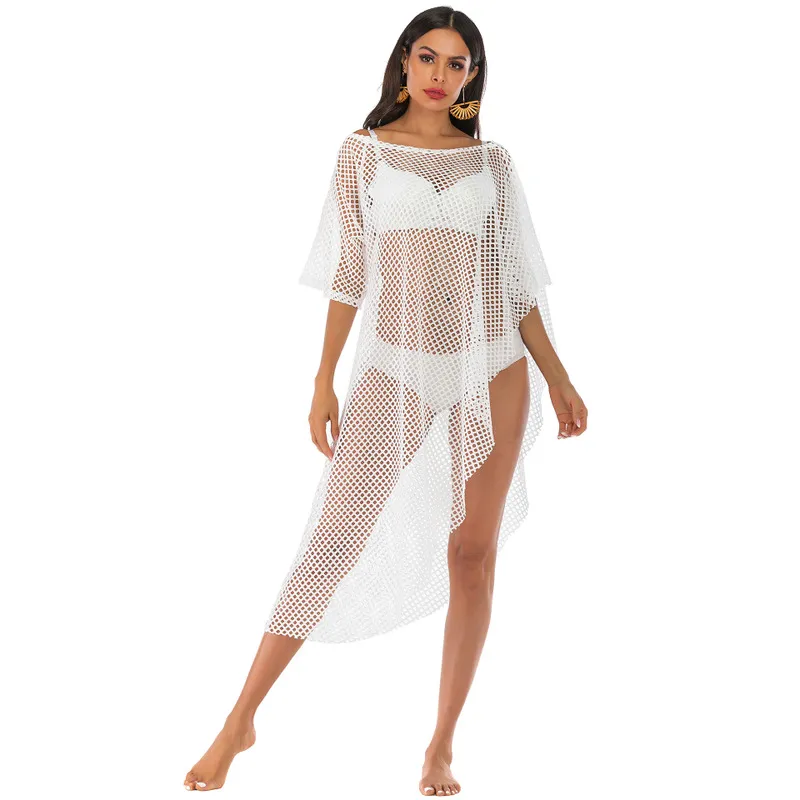 Tunics De Praia Bathing Suit Cover Ups Women Plus Size Swimsuit Bikini Outlet Beach Fishnet Coverups Pareo Kaftan Swimwear