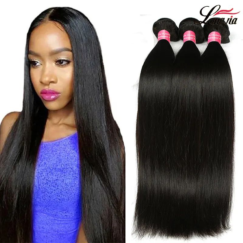 Brazilian Straight Human Hair Weave Bundles Unprocessed Brazilian virgin hair straight Brazilian Straight 100% Human Hair Weave Bundle