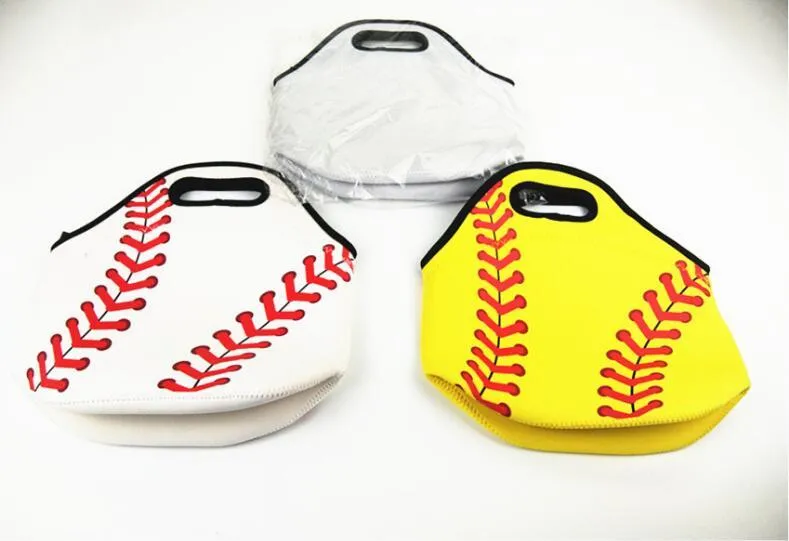 Baseball Lunch Bag Box Neoprene Picnic Bags Sports Softball Tote Insulated Cooler Bags Food Carrier Storage Bags Waterproof Handbags