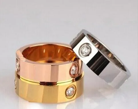 Nuevo anillo de amor de oro rosa, plata y acero de titanio, anillo de oro para amantes, anillo de pareja como regalo 213w