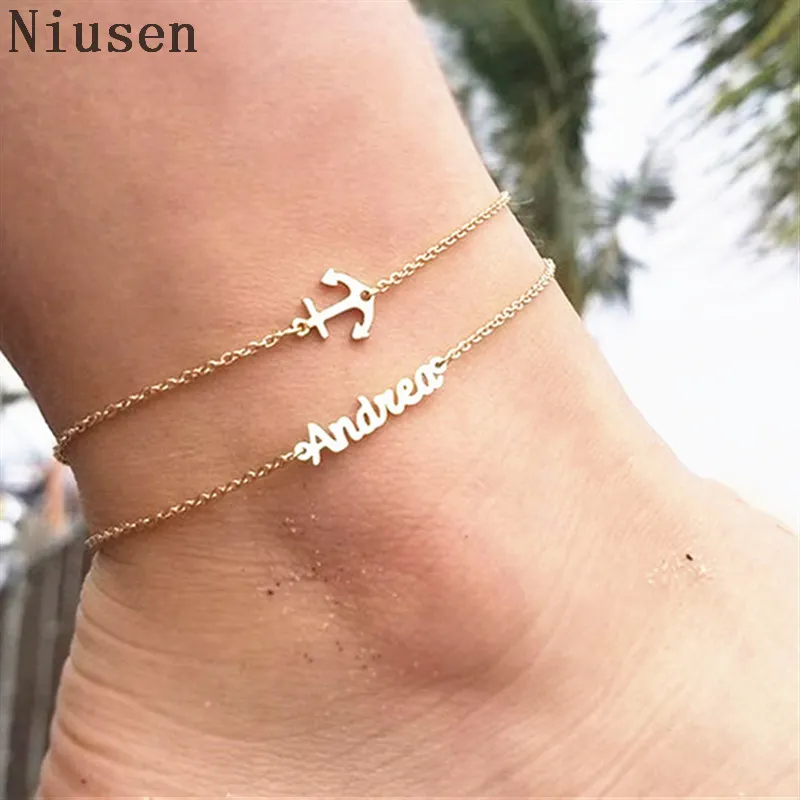 Custom name clearance ankle bracelet