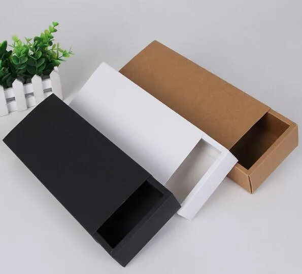 Eco Friendly Kraft Paper Cardboard Drawer Box Socks Underwear Gift Packaging Storage Paper Box Color Mixed