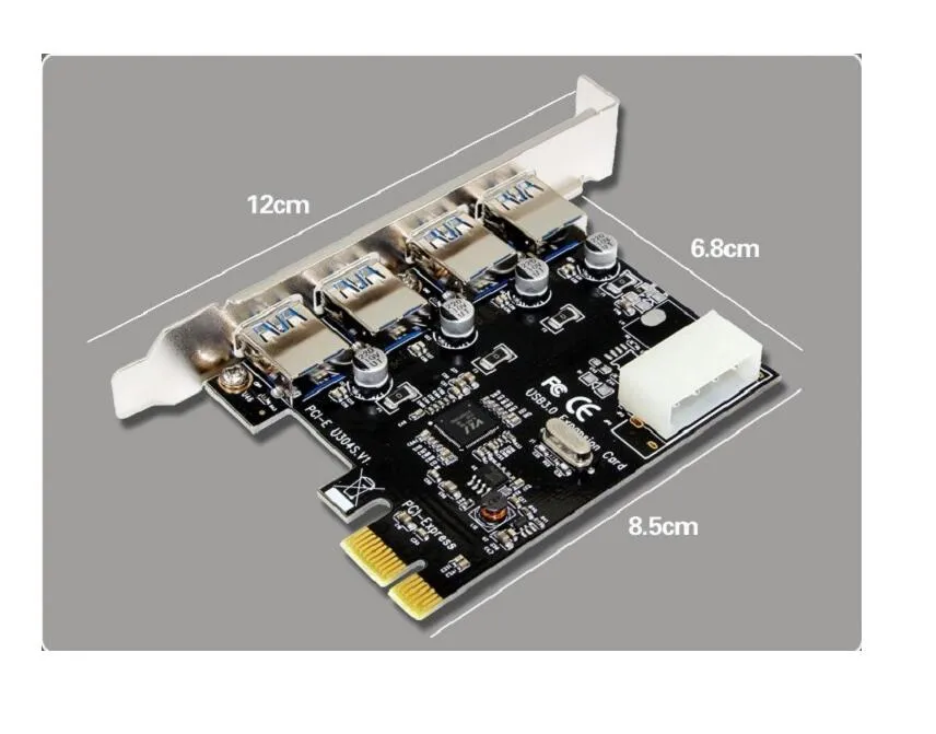 Wysoka jakość PC Desktop Expand Industrial 3.0 PCI-E do USB 4 Port High Speed ​​3.0 Transfer