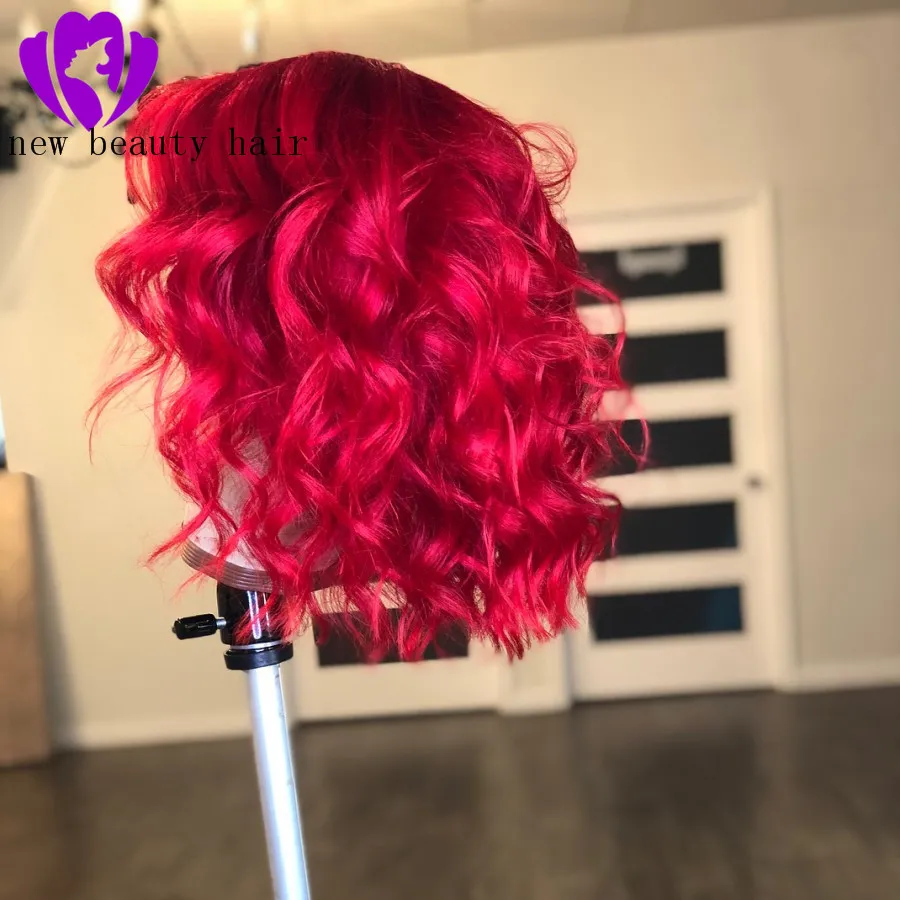 Fast Shipping Red Synthetic Lace Front Wig For African Black Women