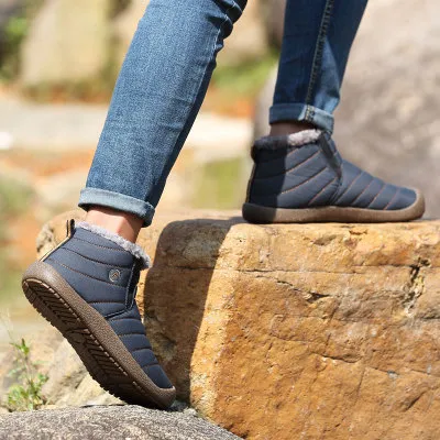 뜨거운 판매 - 발목 부츠 따뜻한 방수 Botas Mens Rain Boots 2016 남성용 새로운 모피 부츠 신발 C # 002