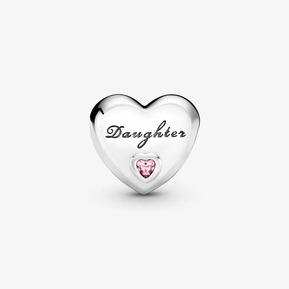 100% 925 Sterling Silver Daughter 's Love Charm Fit Original European Charms 팔찌 패션 여성 결혼 약혼 보석류 227e