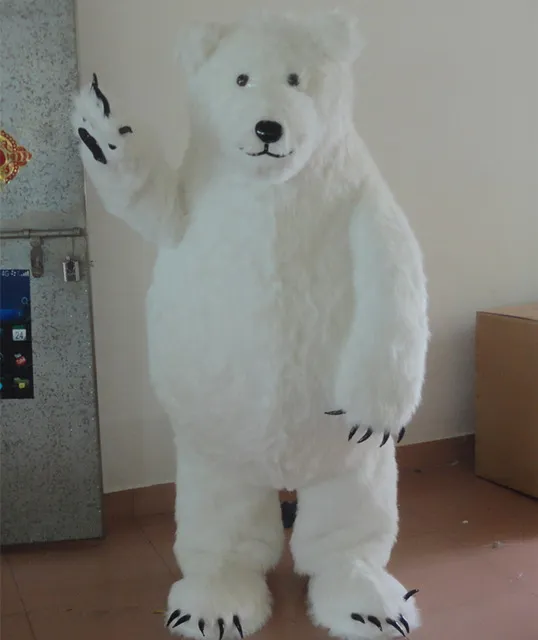 Halloween énorme ours polaire mascotte Costume Top qualité adulte taille dessin animé en peluche gros ours blanc noël carnaval fête Costumes