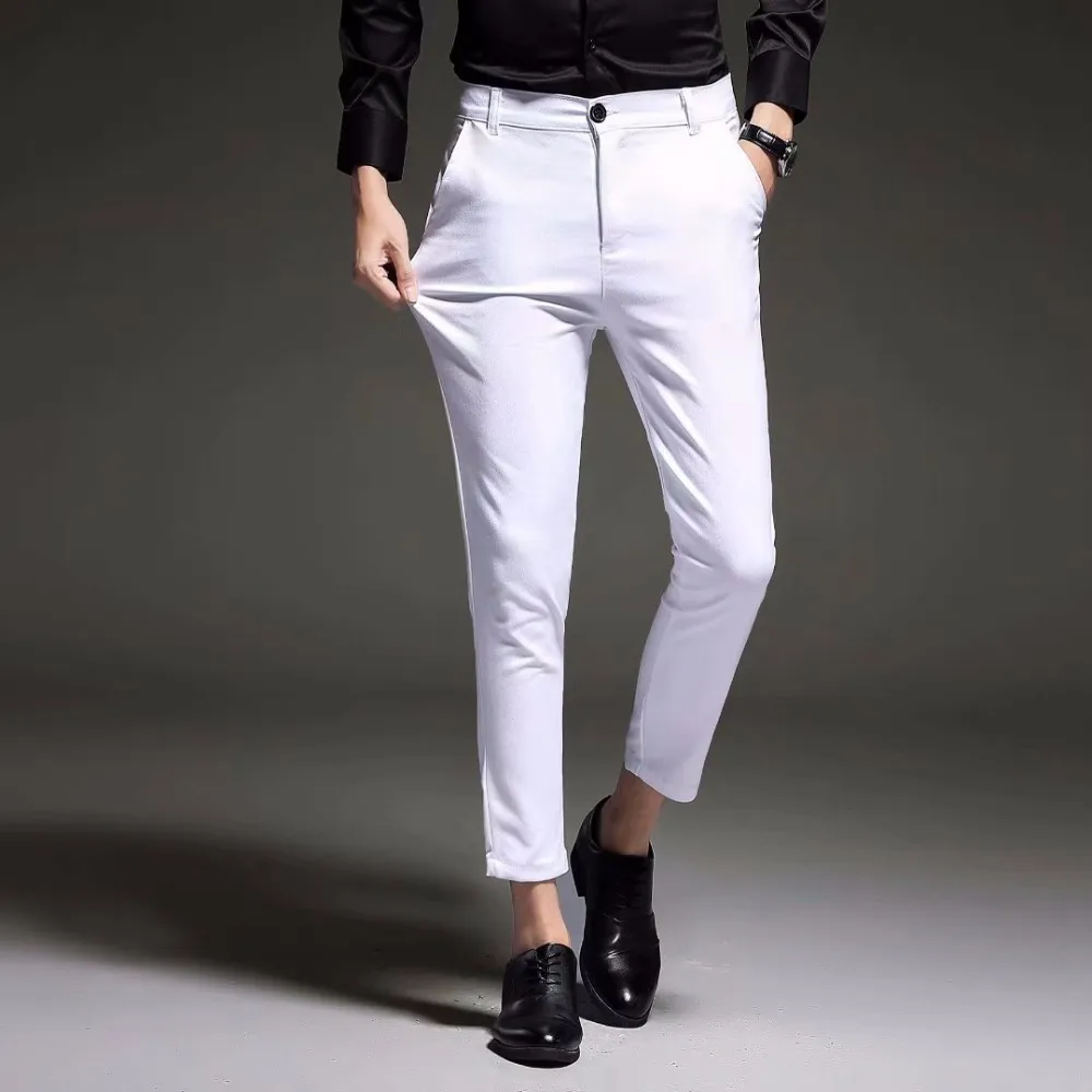 Buy MOGU Ankle-Length Dress Pants for Men Slim Fit Cropped Trousers Online  at desertcartINDIA